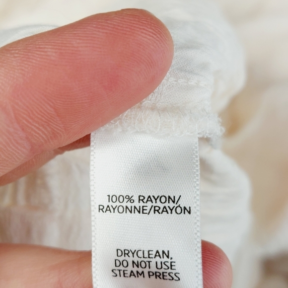 LOFT Cream Rayon Sheer Long Sleeve Ruffle Blouse 5093 - Picture 6 of 8